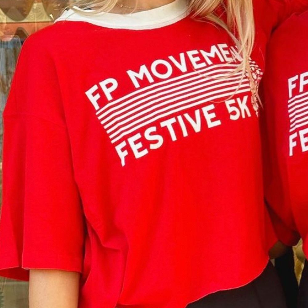 Free People | Tops | Free People Movement Festive 5k Run Crop Tee Size Med